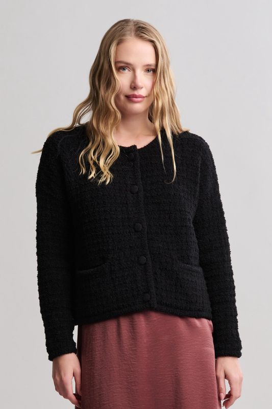 Black Textuered Cardigan