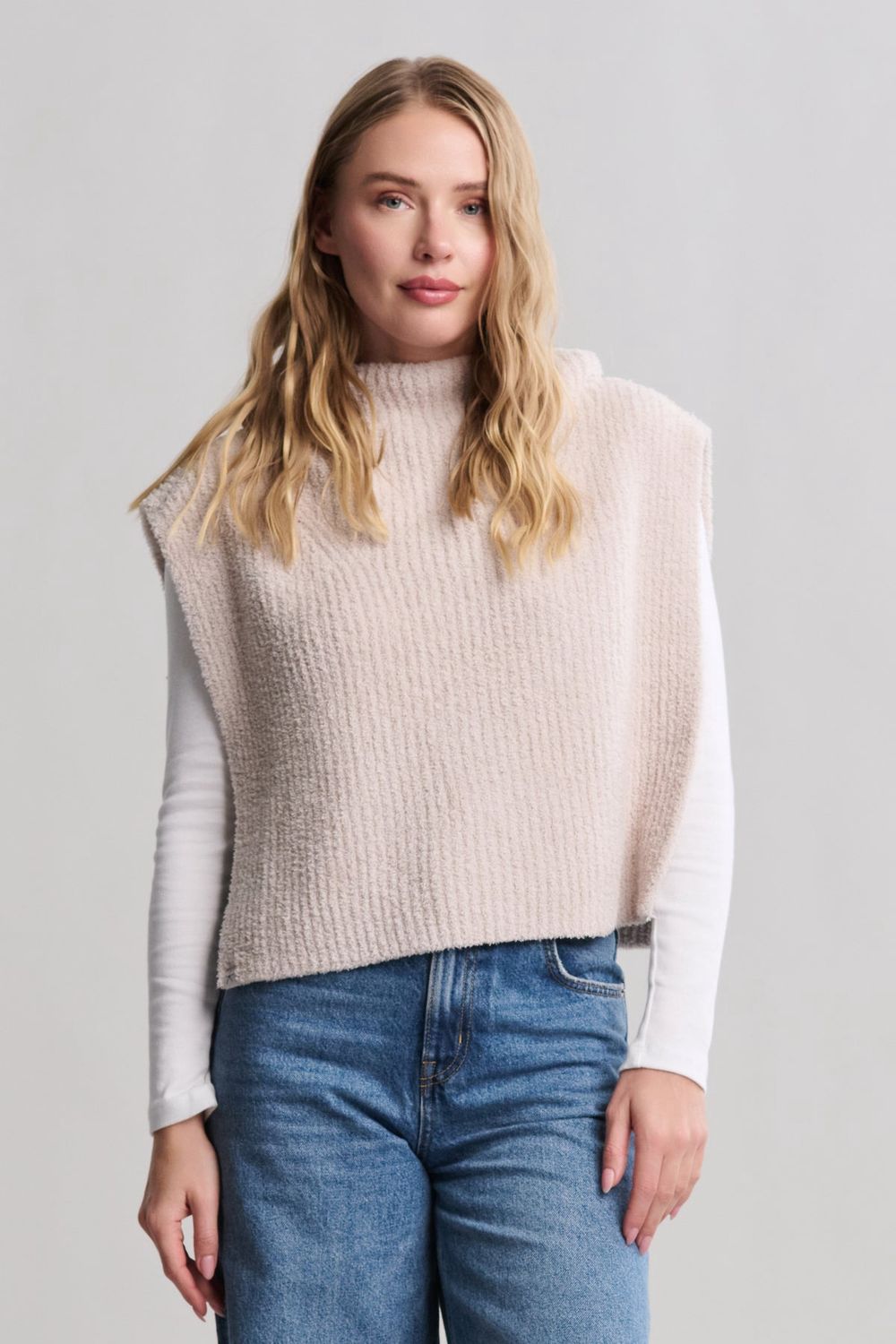 CozyChic Ribbed Balaclava, Color: Stone