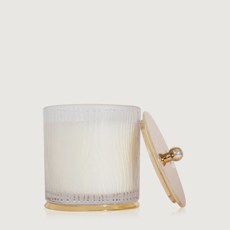 Frasier Fir Large Gilded Frosted Wood Grain Candle