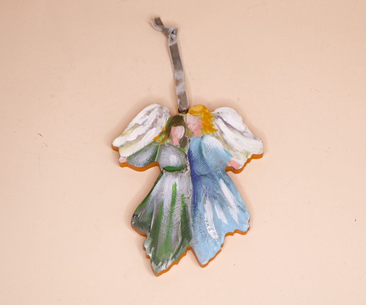 Blue and Green Angel Ornament