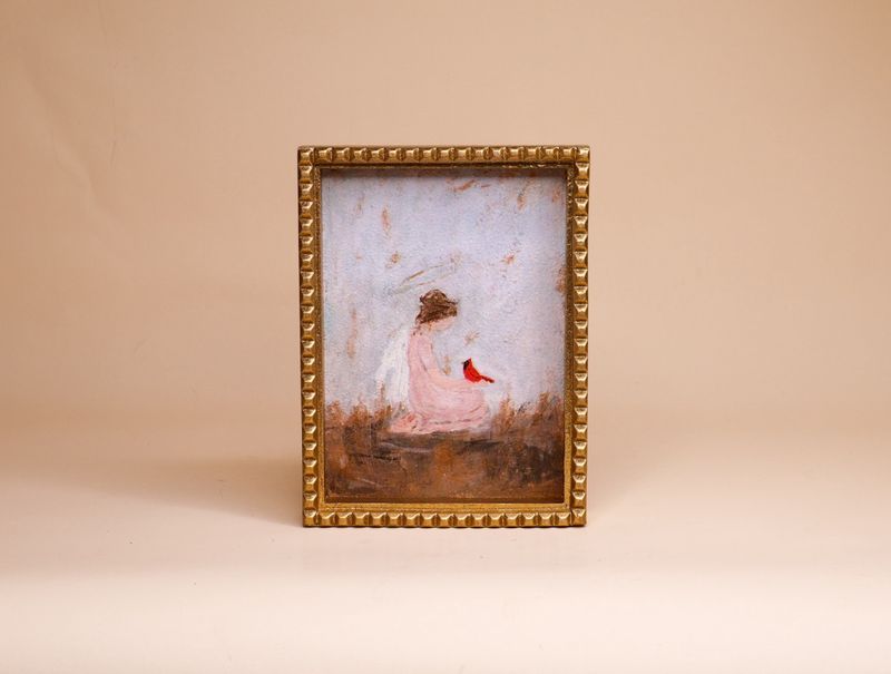 Framed Angel with Cardinal