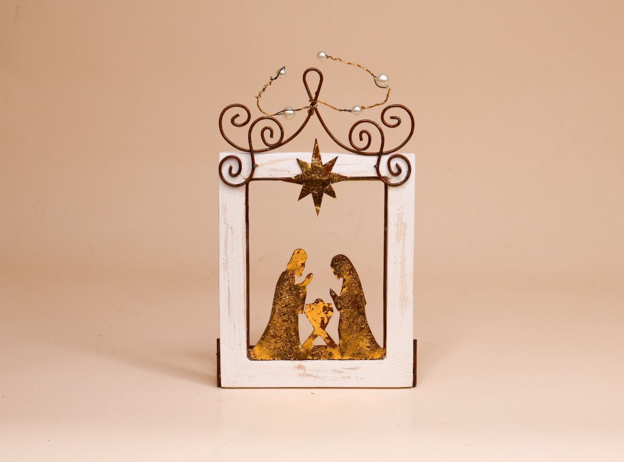 Gold Leafed Framed Silhouette Holy Family