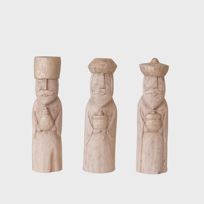 Mango Wood Wise Men Set
