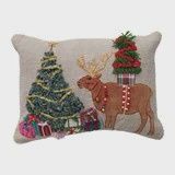 Reindeer and Christmas Tree Pillow