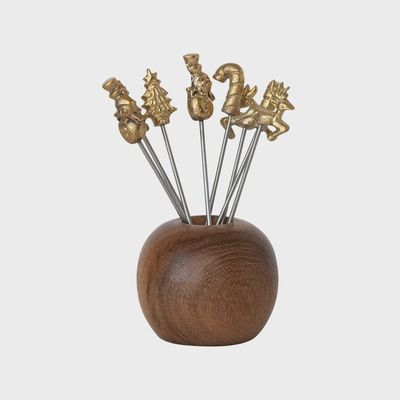 Christmas Reusable Appetizer Picks and Holder