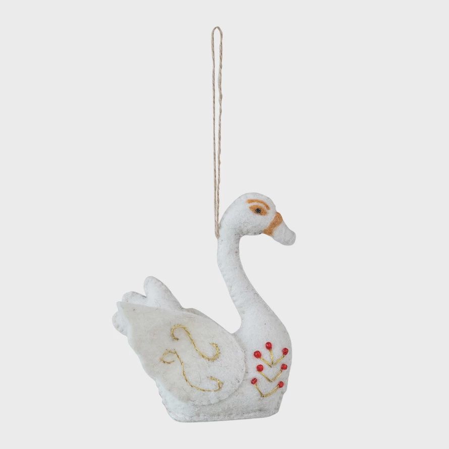 Swan Felt Ornament