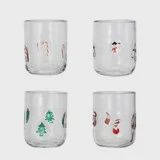 Holiday Pressed Juice Glass