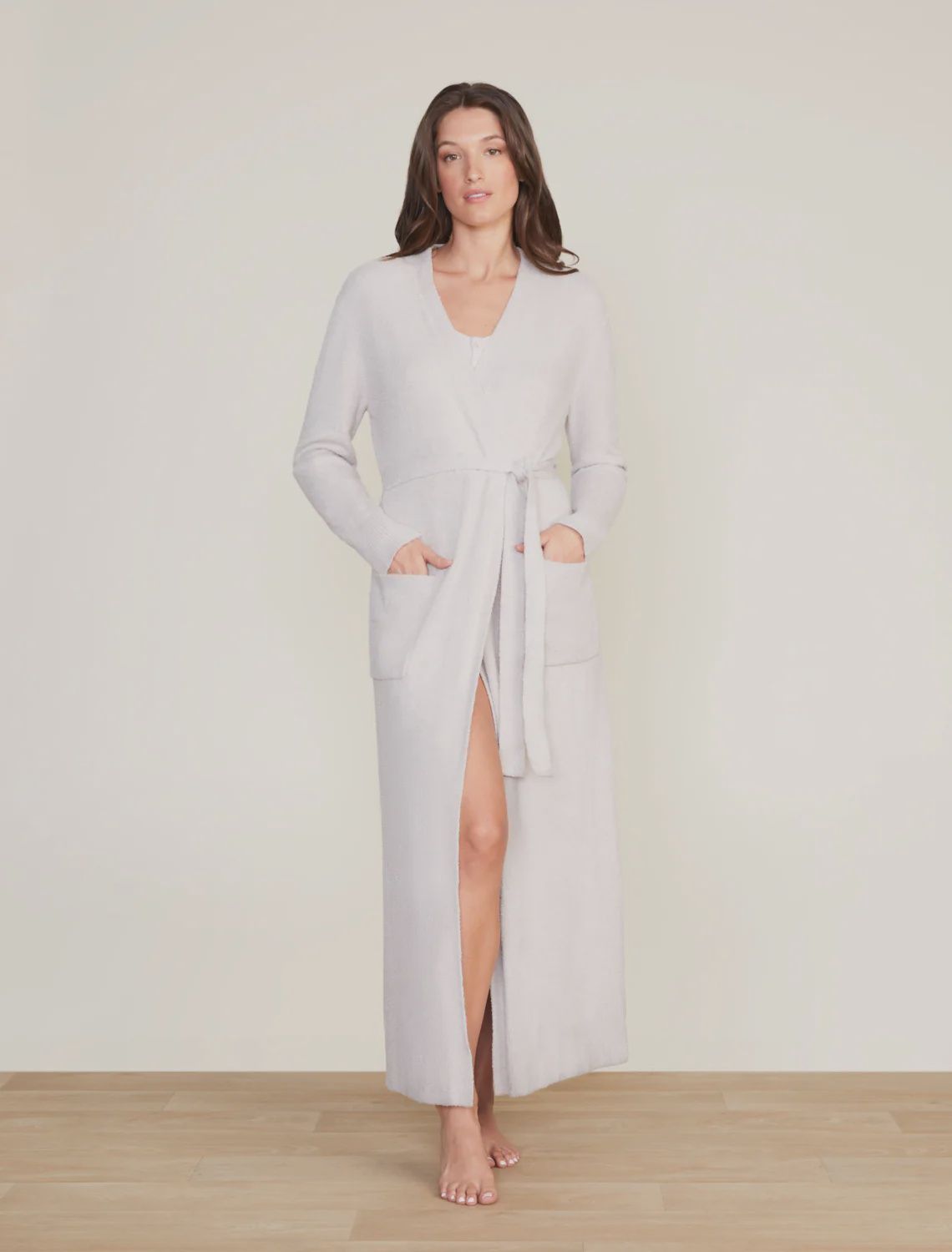 CozyChic Lite Long Robe, Color: Silver, Size: XXS/XS