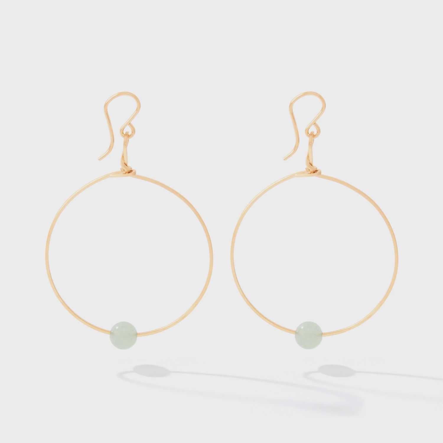 Breathe Earrings, Color: Aventurine, Material: Gold