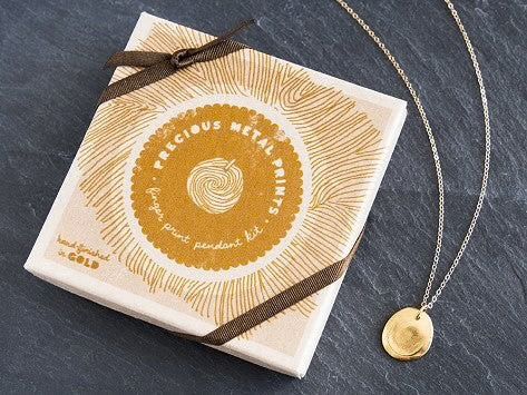 Finger Print Necklace, Color: Gold