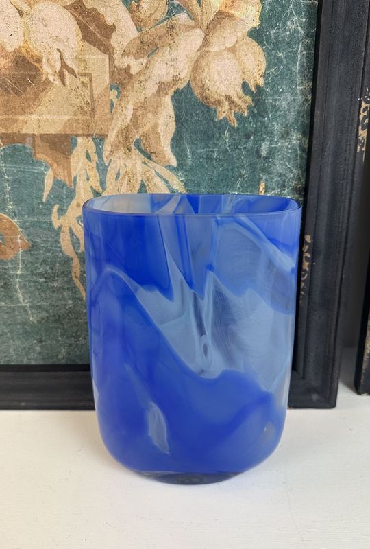 Cobalt Blue Swirl Vase Tall
