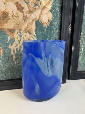 Cobalt Blue Swirl Vase Tall