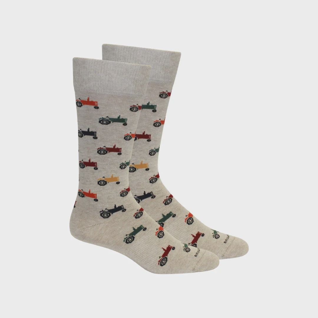 Men's Brown Dog Socks, Color: Ski Patrol