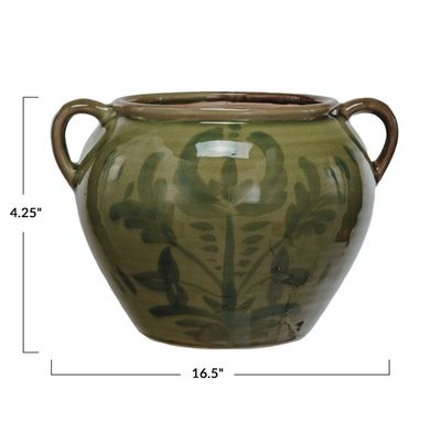 Green Terra Cotta Urn