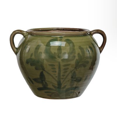 Green Terra Cotta Urn