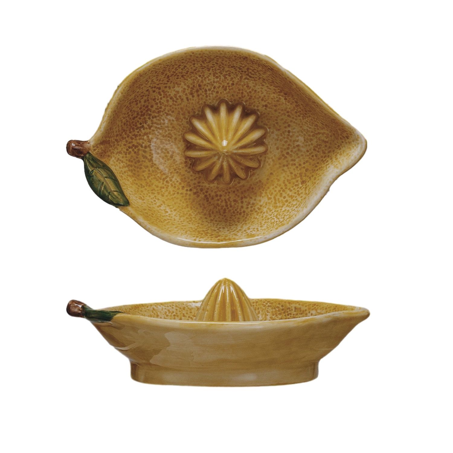 Yellow Stoneware Lemon Juicer
