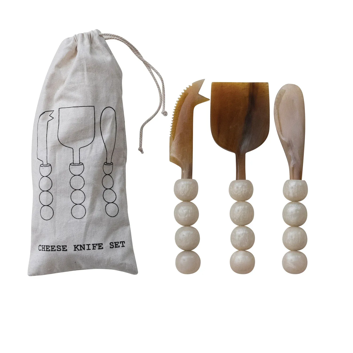 Natural Horn Cheese Servers