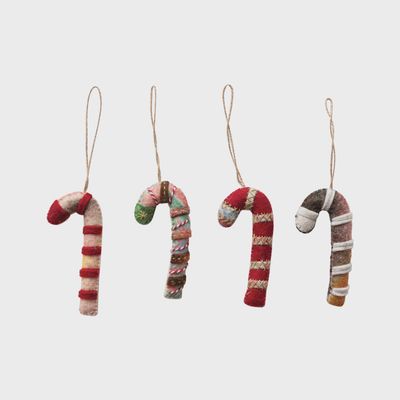 Wool Felt Candy Cane Ornament