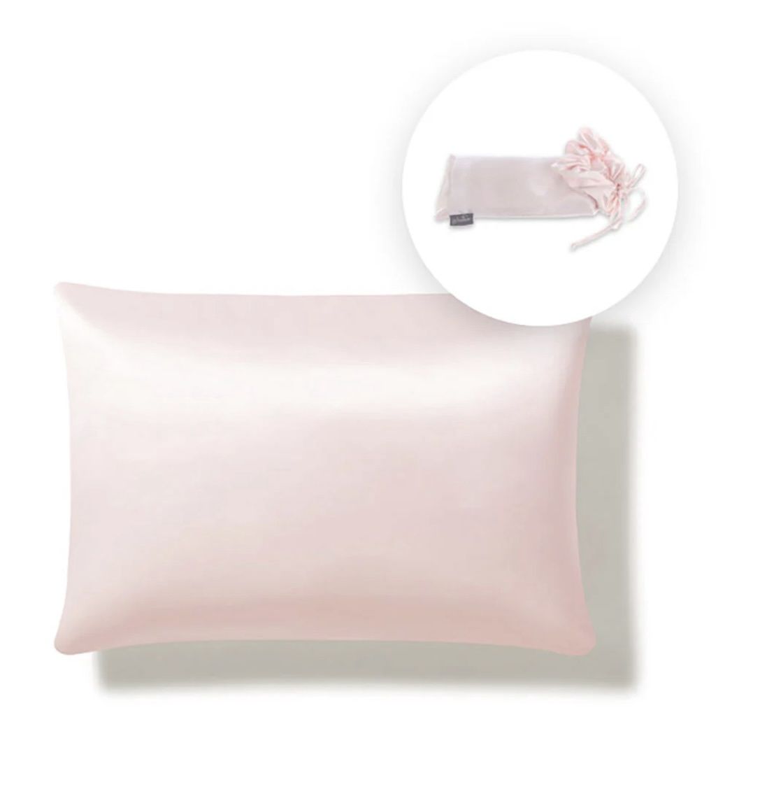 Silk Pillowcase With Scrunchie, Color: Pink