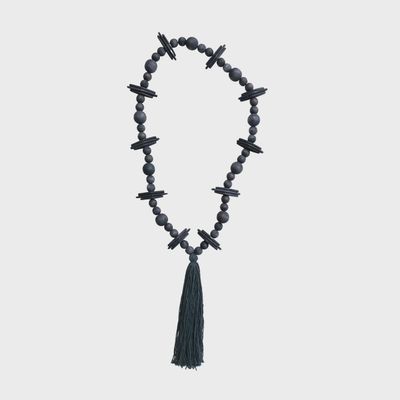 Black Jumbo Oak Wood Beads