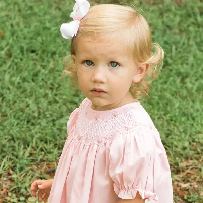 Pink Roselle Smocked Bishop Dress