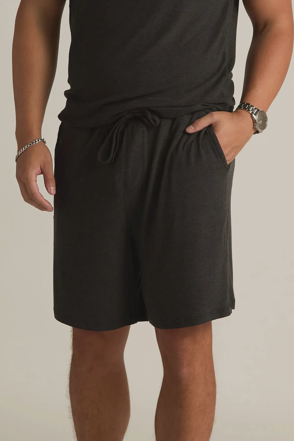 Men's Lounge Shorts, Color: Charcoal, Size: Medium