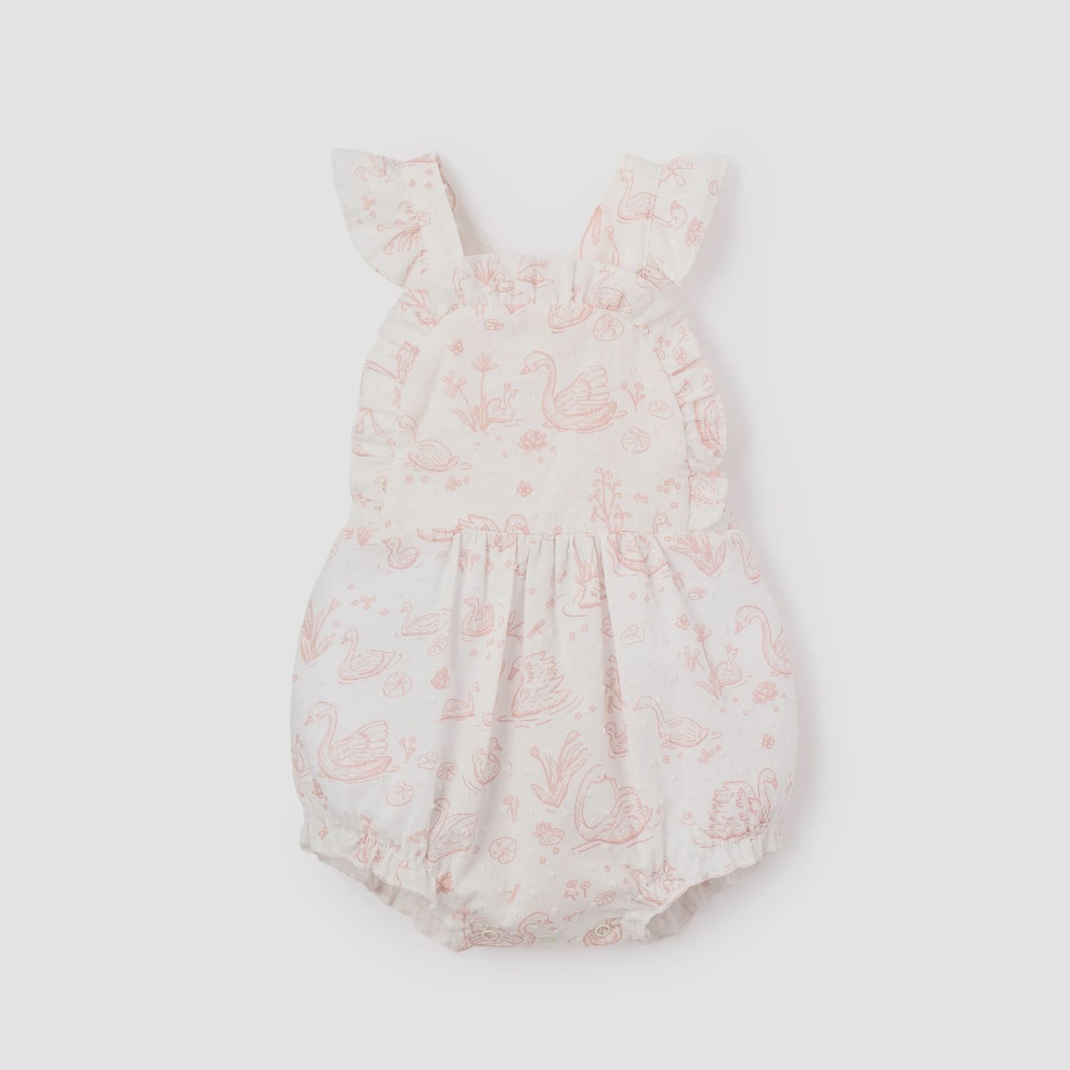 Swan Toile Romper, Size: 3-6mos