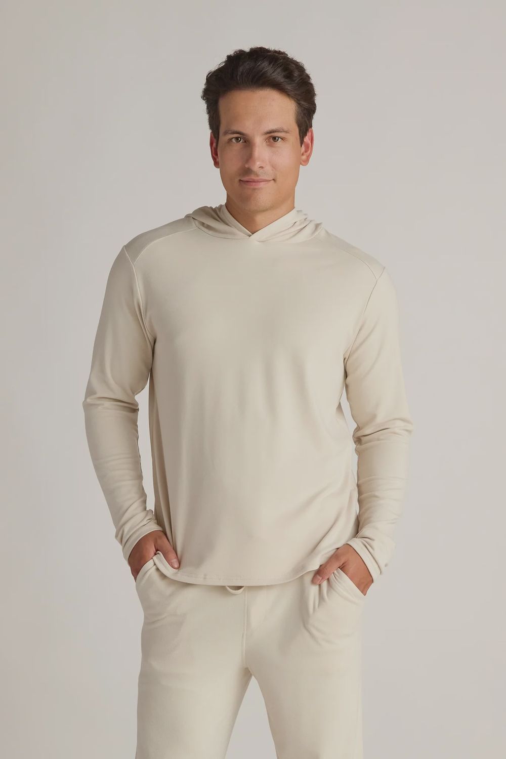 Men's Soft Hoodie, Color: Oatmeal, Size: Medium