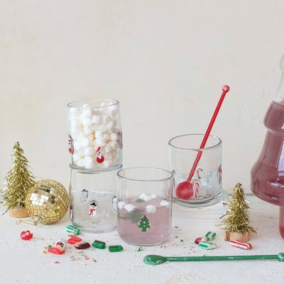 Holiday Pressed Juice Glass
