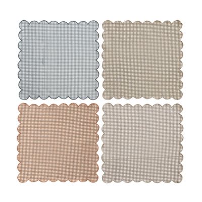 Scalloped Checked Napkin Set/4