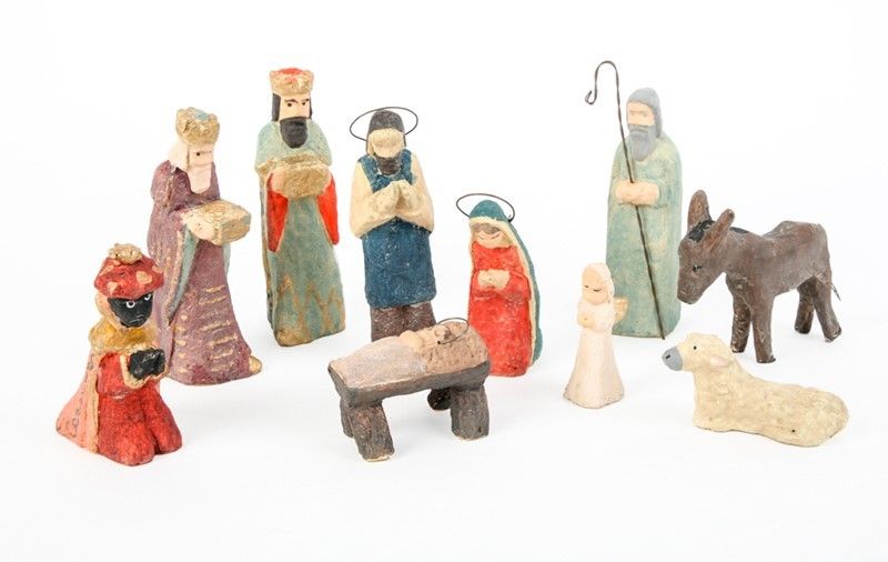 Set of 10 Paper Pulp Nativity