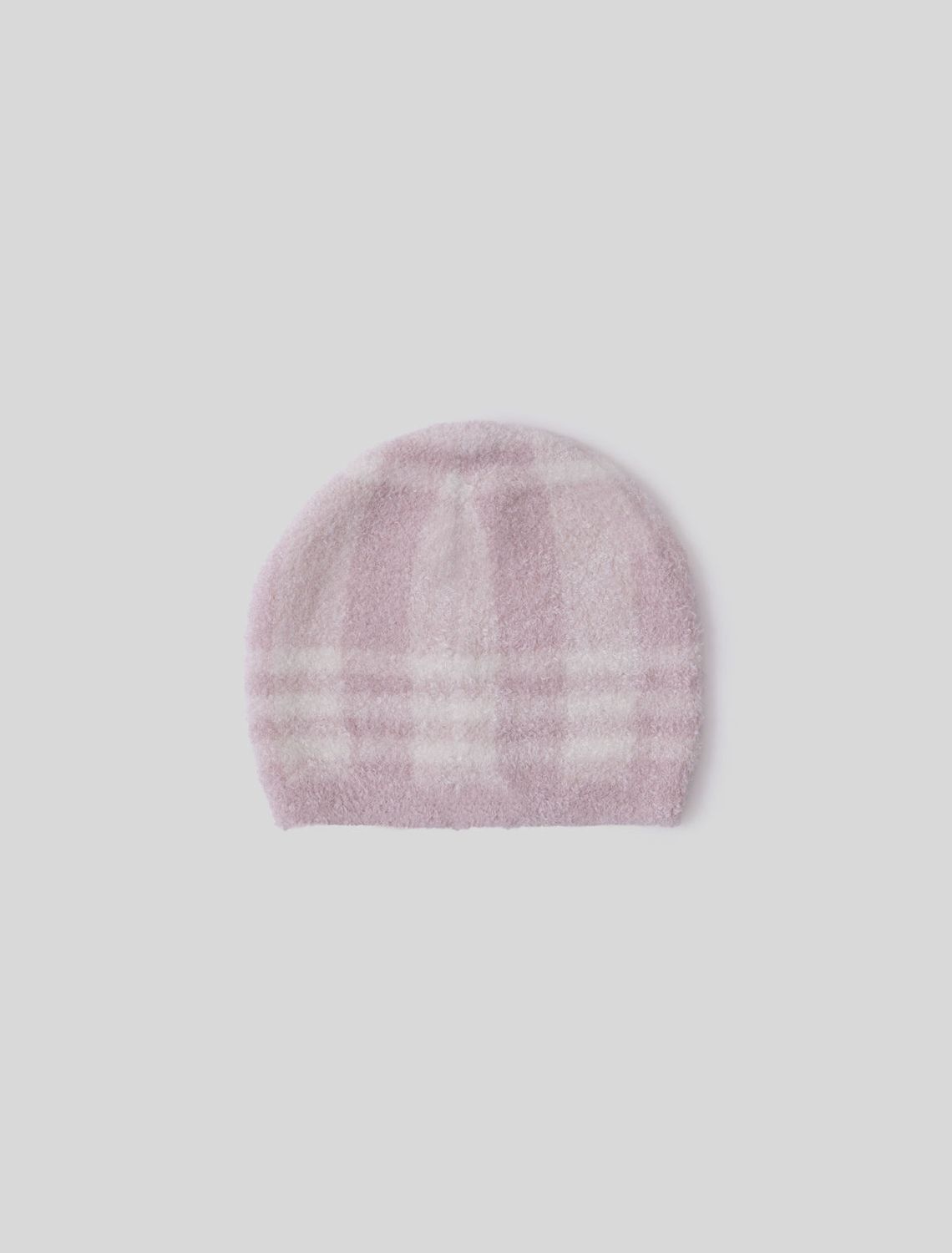 CCL Baby Plaid Beanie One Size, Color: Pink Cream