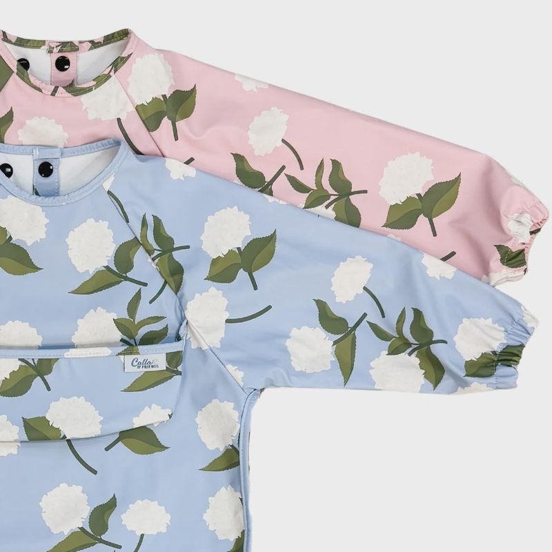 The Grayson Long Sleeve Bib - Hydrangeas