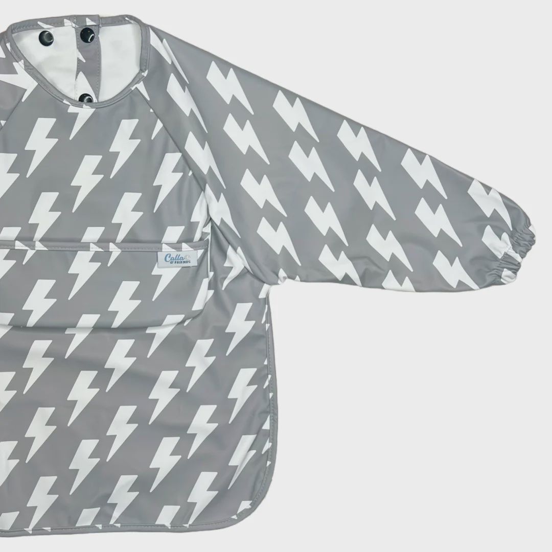The Grayson Long Sleeve Bib - Lightening, Background: Lightning Gray