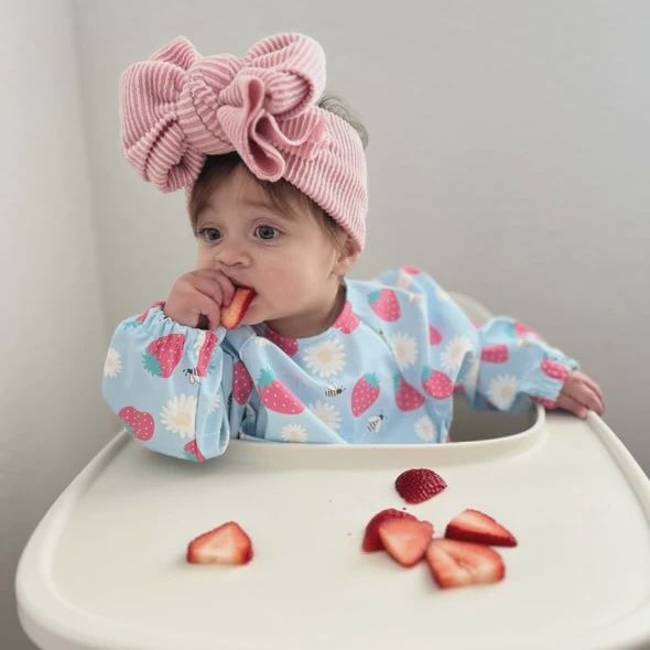 The Grayson Long Sleeve Bib - Strawberry Patch