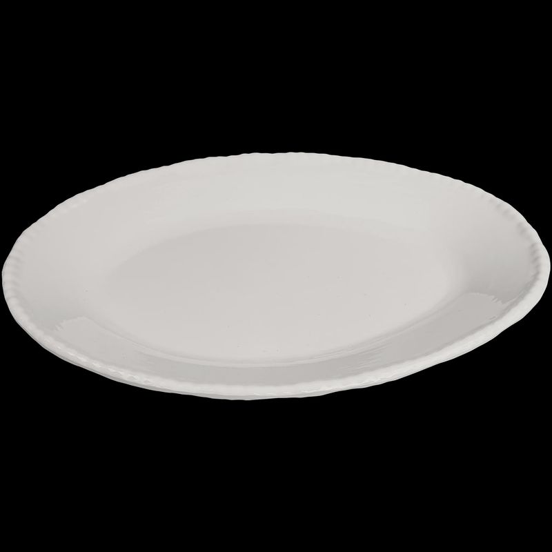 Beaded Serving Oval Cream Platter