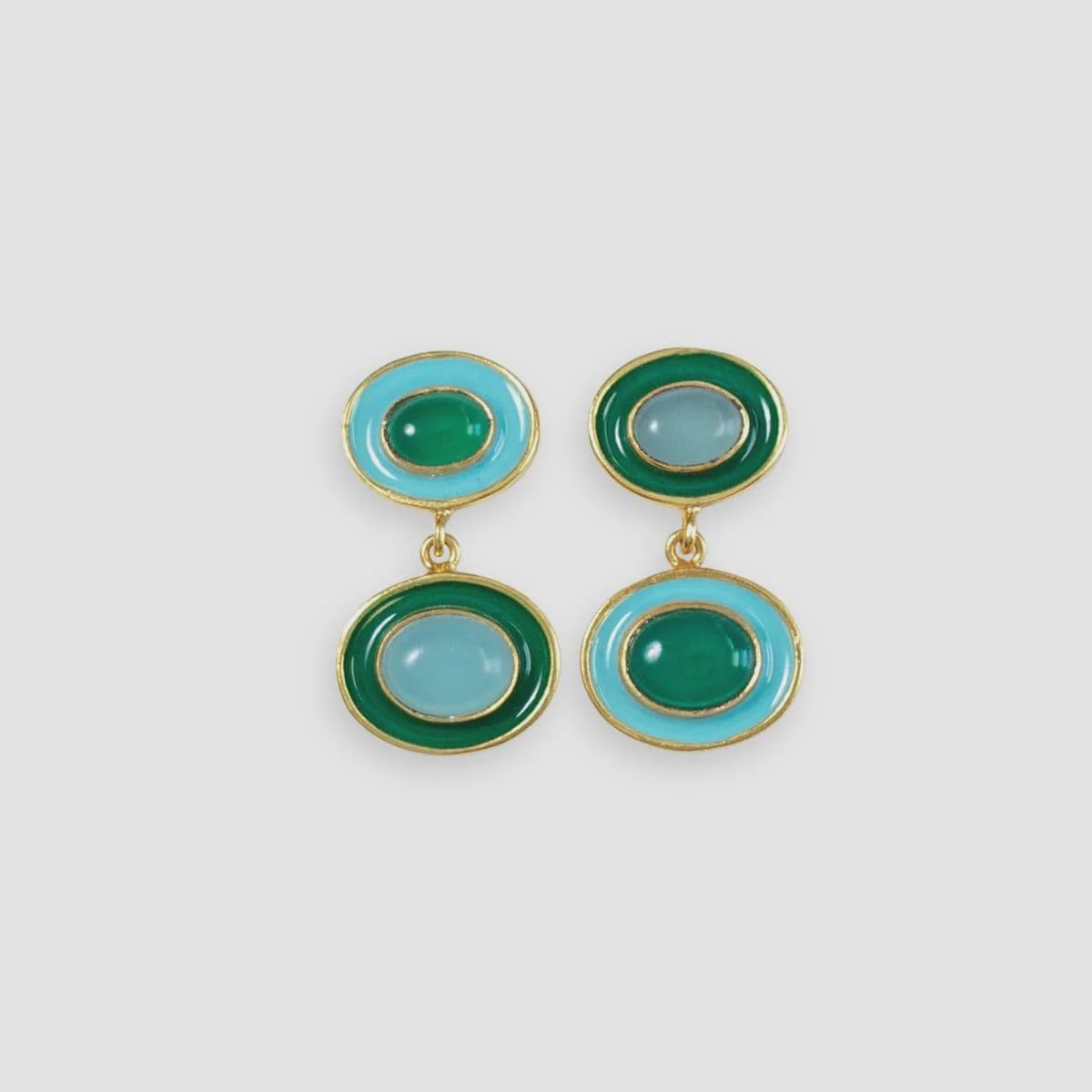 Betty Mixed Stone and Enamel Earring