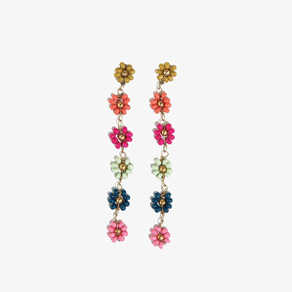 Amanda Multi flower Dangle Earrings