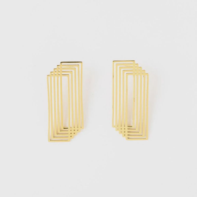 Heather Layered Rectangle Earrings