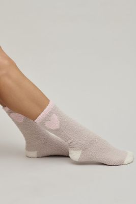 CozyChic Color Block Heart Socks