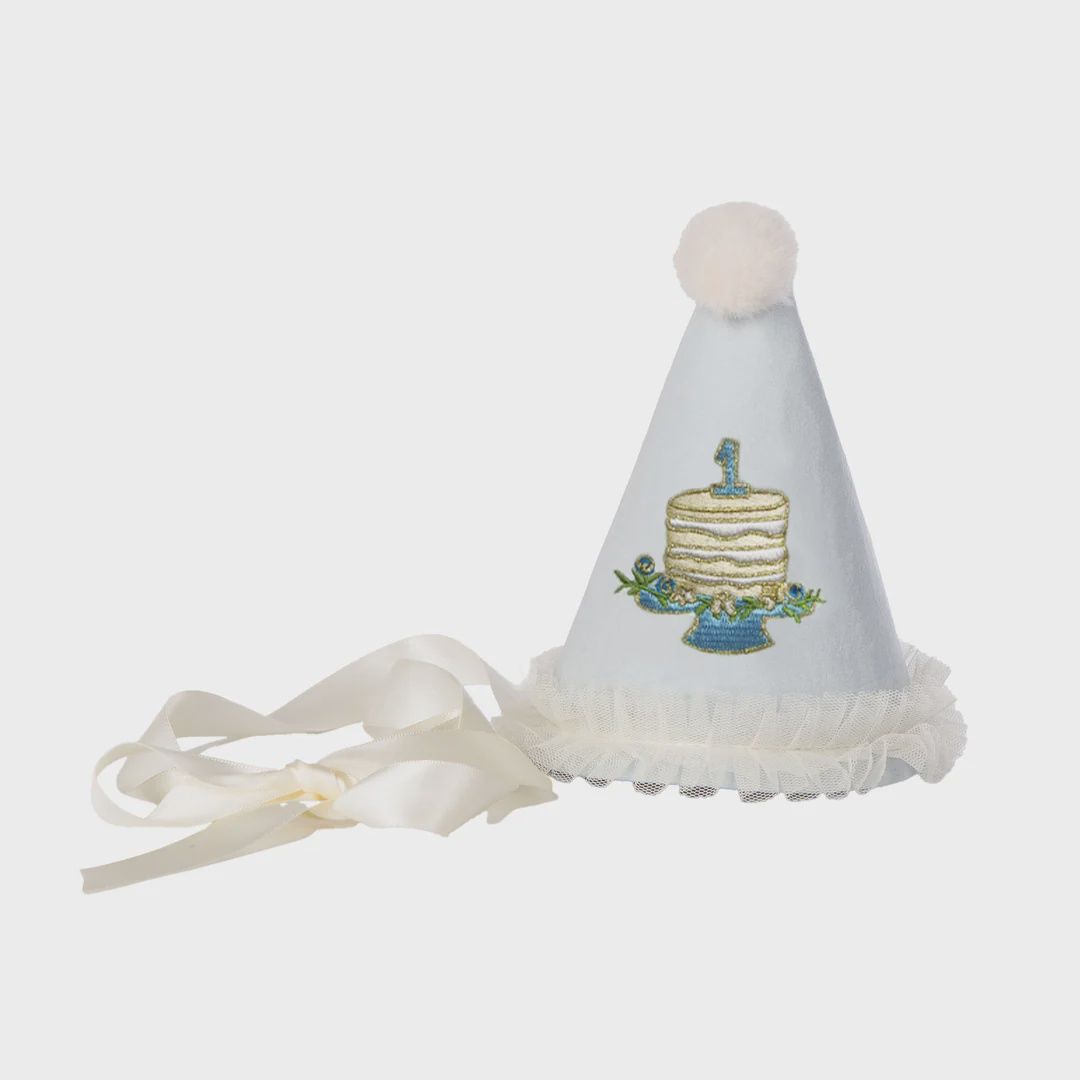 One Year Birthday Cake Party Hat, Color: Blue