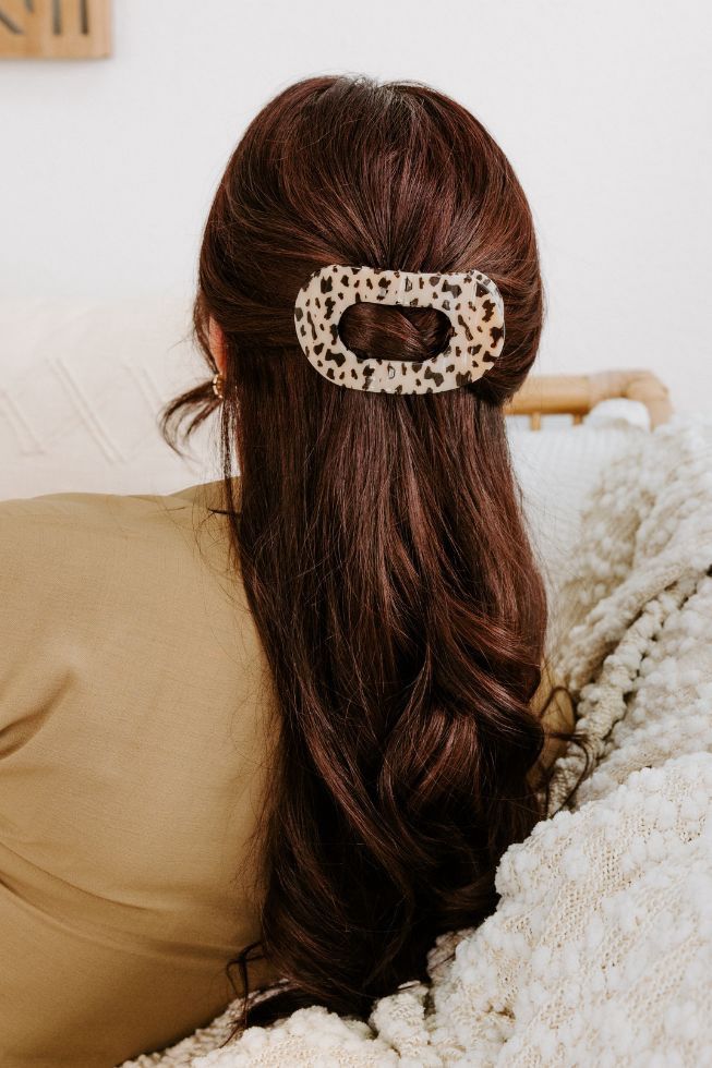 Blonde Tortoise Flat Round Hair Clip, Size: Large