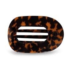 Tortoise Flat Round Clip, Color: Tortoise, Size: Large