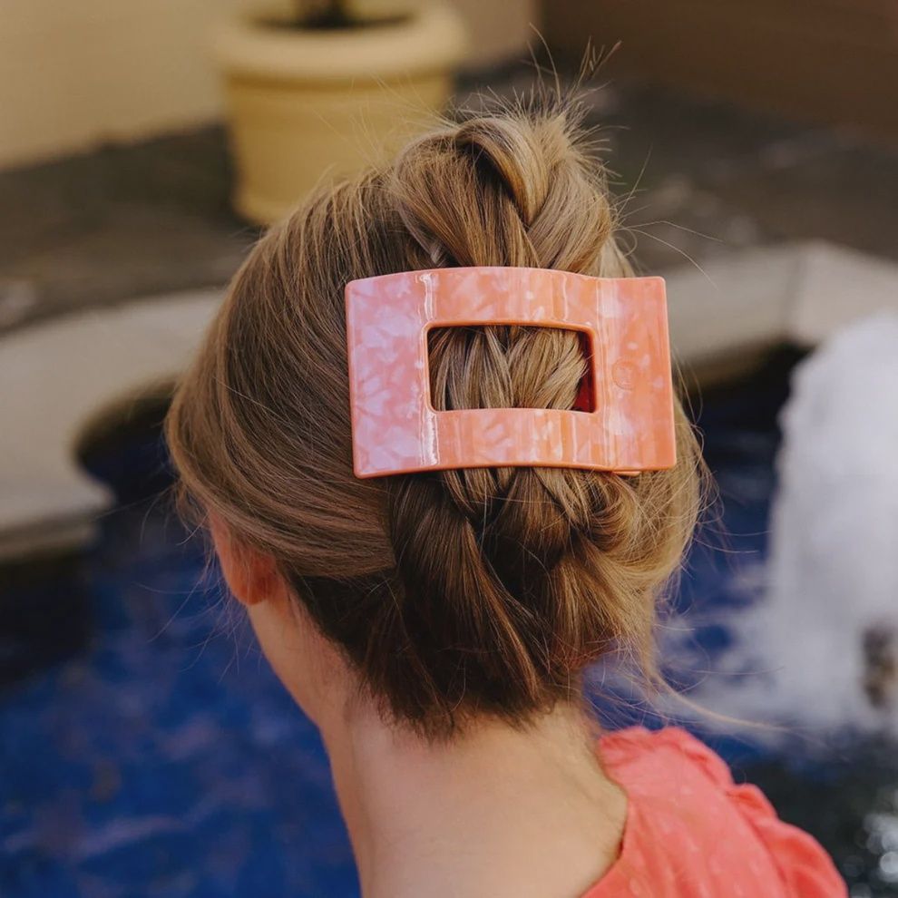 Dreamsicle Flat Rectangle Hair Clip, Size: Large