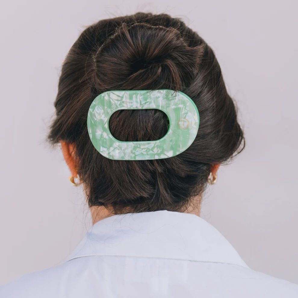 Spring Splash Flat Round Hair Clip, Size: Large
