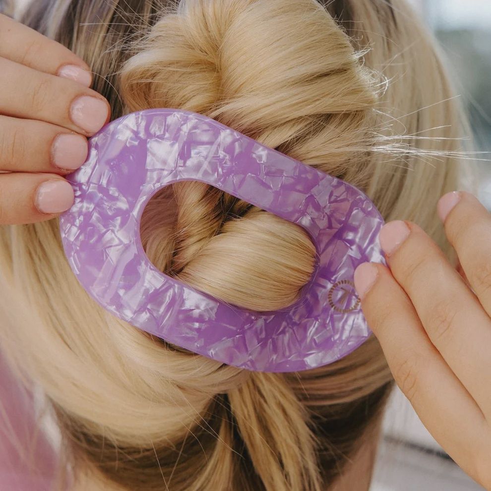 Lavender Mist Flat Round Clip, Size: Large