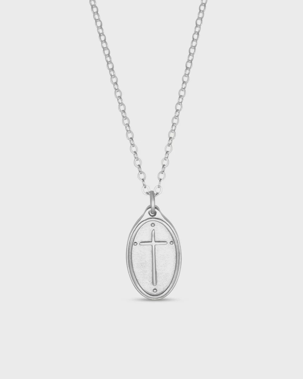 Romans 5:8 Petite Silver Necklace