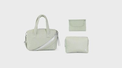 Pimlico Stripe Sage Quilted Stroller Bag