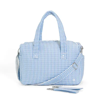 Pimlico Stripe Sage Quilted Stroller Bag
