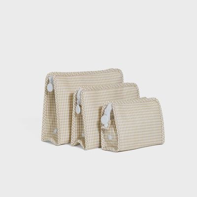 Gingham New Khaki Roadie Zip Pouch